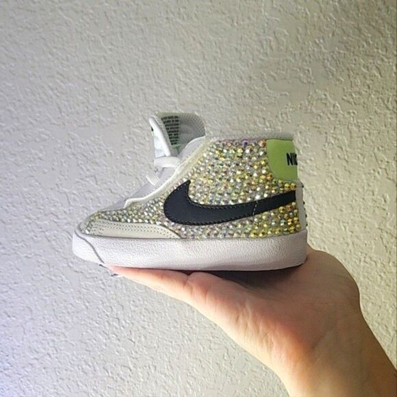 Nike Blazer Mid 77 Toddler Sneakers 8c BLING Bedazzled CUSTOM Shoes